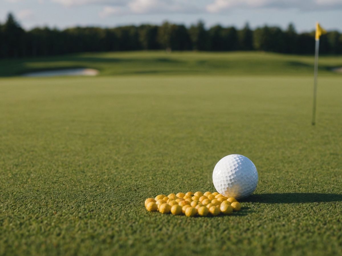 Golfspiller spiser sund snack på golfbanen for energi.