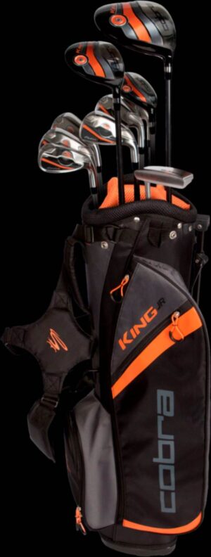 Cobra King Box Set 10-12 År Junior Golfsæt - Black/Orange/Grey - Hånd: Højre - Indhold: DR, FW, 6H, 7-9, SW, Putter (7 Dele) - Skaft: Cobra Standard, Junior Flex, Grafit