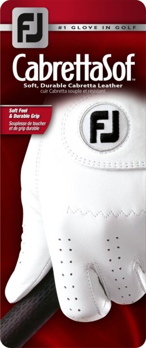 Footjoy Cabrettasof Cadet Læder Herre Golfhandske - Pearl - Venstre - Str. M / L