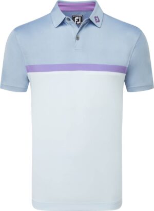 Footjoy Colour Block Interlock Herre Poloshirt - Mist/Storm/Thistle - Str. L