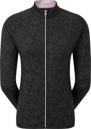 Footjoy Floral Embossed Midlayer Dame Cardigan - Black - Str. XS