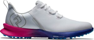 Footjoy Fuel Sport Vandtætte Herre Golfsko Uden Spikes - White/Pink/Blue - Str. 42 1/2 Normal