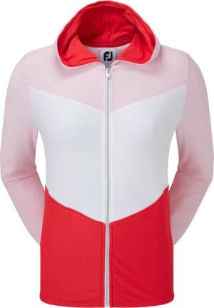 Footjoy Full-Zip Hoody Dame Cardigan - Pink/Red - Str. XS