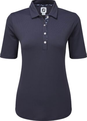 Footjoy Half Sleeve Solid Pique Dame Poloshirt - Navy - Str. L