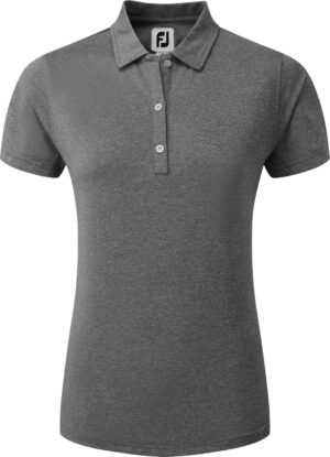 Footjoy Heather Self-Collar Lisle Dame Poloshirt - Black - Str. XS