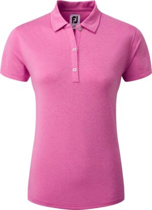 Footjoy Heather Self-Collar Lisle Dame Poloshirt - Hot Pink - Str. XS