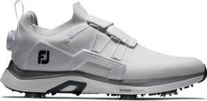 Footjoy HyperFlex (2023) BOA Vandtætte Herre Golfsko Med Spikes - White/White/Black Boa - Str. 42 Normal