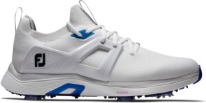 Footjoy HyperFlex (2023) Vandtætte Herre Golfsko Med Spikes - White/White/Grey - Str. 39 Bred