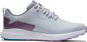 Footjoy Performa Vandtætte Dame Golfsko Uden Spikes - Grey/White/Purple - Str. 36 1/2 Bred