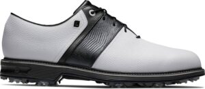 Footjoy Premiere Packard Vandtætte Herre Golfsko Med Spikes - White/Black/Black Packard - Str. 39 Normal