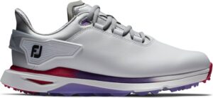 Footjoy Pro/SLX Vandtætte Dame Golfsko Uden Spikes - White/Silver/Multi - Str. 38 1/2 Bred