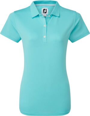 Footjoy Stretch Pique Solid Dame Poloshirt - Aqua - Str. L