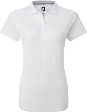 Footjoy Stretch Pique Solid Dame Poloshirt - White - Str. L