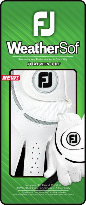 Footjoy Weathersof (2024) Syntetisk Dame Golfhandske - White/Grey - Venstre - Str. L