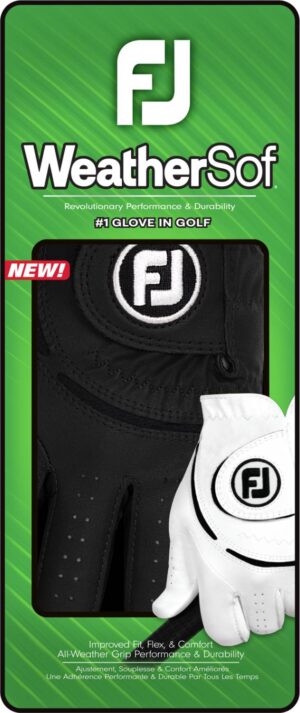 Footjoy Weathersof (2024) Syntetisk Herre Golfhandske - Black - Højre - Str. L