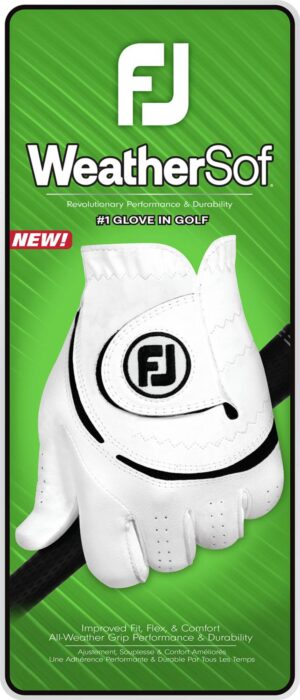 Footjoy Weathersof (2024) Syntetisk Herre Golfhandske - White - Venstre - Str. L