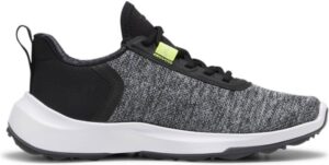 Puma Fusion Crush Sport Vandtætte Drenge Golfsko Uden Spikes - Puma Black/Electric Lime - Str. 34 Normal