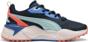 Puma Gs-X Efekt Vandtætte Dame Golfsko Uden Spikes - Deep Navy/Silver Sky/Melon Punch - Str. 36 Normal