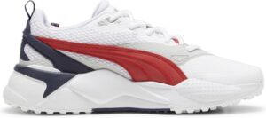 Puma Gs-X Efekt Vandtætte Golfsko Uden Spikes - Puma White/Strong Red/Deep Navy - Str. 39 Normal