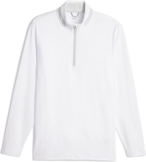 Puma Lightweight 1/4 Zip Herre Pullover - White Glow/Ash Gray - Str. L