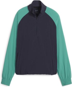 Puma Lightweight 1/4 Zip Shell (2024) Dame Jakke - Deep Navy/Sparkling Green - Str. XS