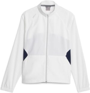 Puma Monterey Wind Jacket Dame Jakke - White Glow/Navy Blazer - Str. XS