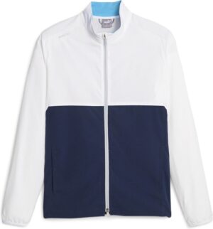 Puma Monterey Wind Jacket Herre Jakke - White Glow/Navy Blazer - Str. S