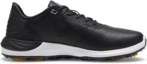 Puma Phantomcat Nitro Plus Vandtætte Herre Golfsko Med Spikes - Puma Black/Puma Silver/Yellow Sizzle - Str. 39 Normal