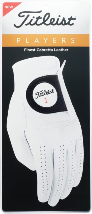 Titleist Players Læder Herre Golfhandske - Pearl - Højre - Str. XL