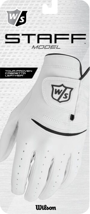 Wilson Staff Staff Model Læder Herre Golfhandske - White - Venstre - Str. XL